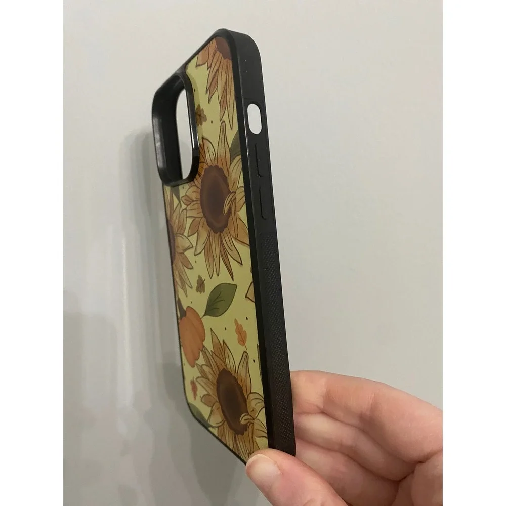 Sunflower Pumpkin iPhone 14 Pro Max Case Unisex Yellow Fall Autumn Floral Cover